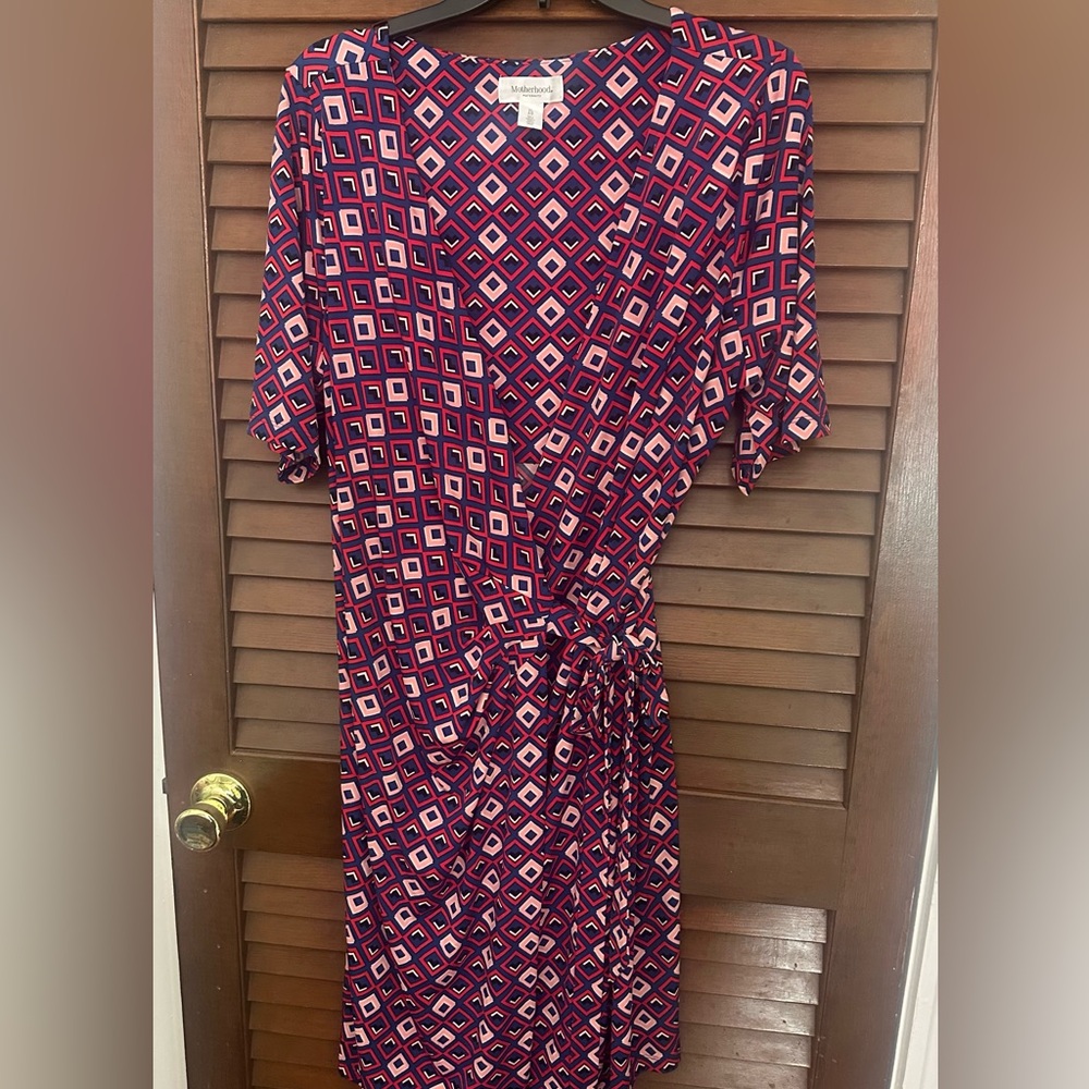 Motherhood Maternity Geometric Wrap Dress